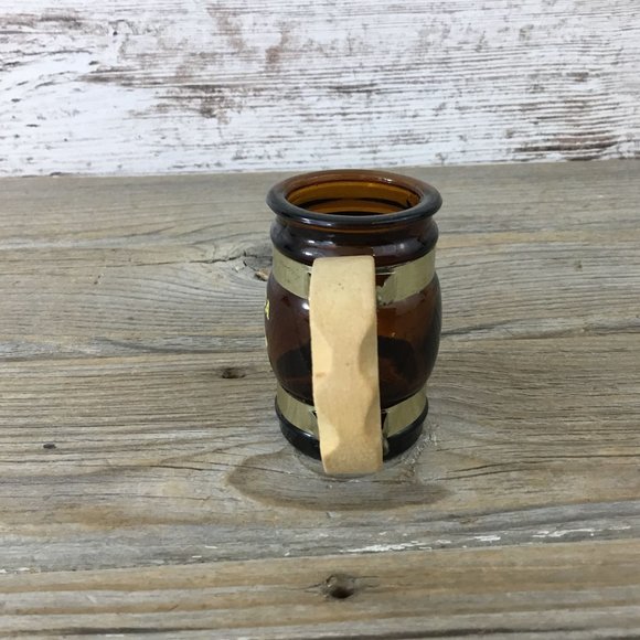 Vintage Brown Glass Canada Souvenir Mini Mug Stein Shot Glass Siestaware - Picture 2 of 8